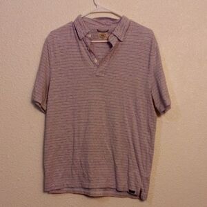 Faherty Lightweight Striped Polo — Light Blue & Pink